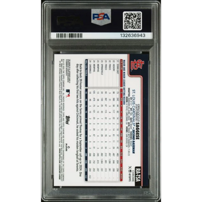Graded 2025 Topps Sapphire Thomas Saggese RA-TSA Rookie Autograph 199 Rookie RC Baseball Card PSA 10 Gem Mint | PSA 10 Gem Mint Graded Rookie Card | vintageantiquesgifts.com