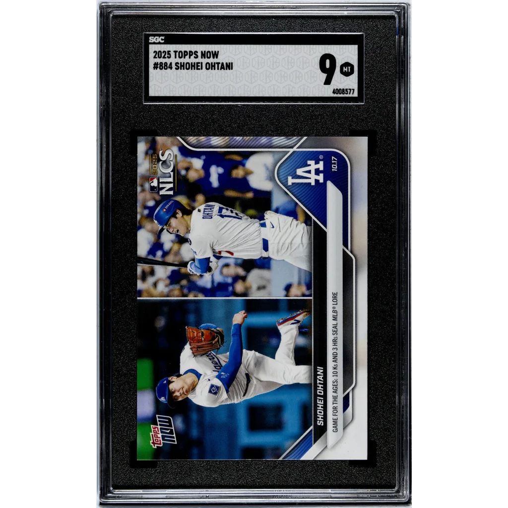 Graded 2025 Topps Now Shohei Ohtani #884 Baseball Card SGC 9 Mint | Hall of Fame Sports Memorabilia | vintageantiquesgifts.com