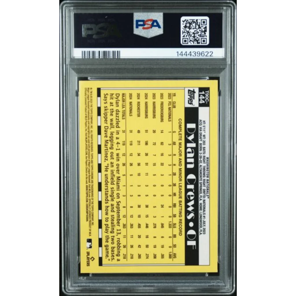 Graded 2025 Topps Silver Pack Dylan Crews 144 Blue 150 Rookie RC Baseball Card PSA 10 Gem Mint | PSA 10 Gem Mint Graded Rookie Card | vintageantiquesgifts.com