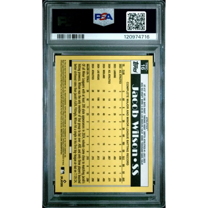 Graded 2025 Topps Silver Pack Jacob Wilson #16 Rookie RC Baseball Card PSA 10 Gem Mint | PSA 10 Gem Mint Graded Rookie Card | vintageantiquesgifts.com