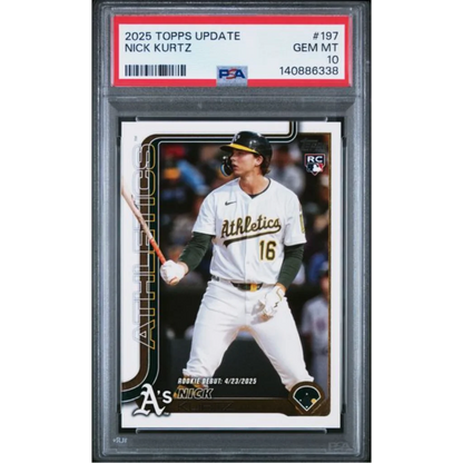 2025 Topps Update Nick Kurtz #197 Rookie PSA 10 Gem Mint Graded Card