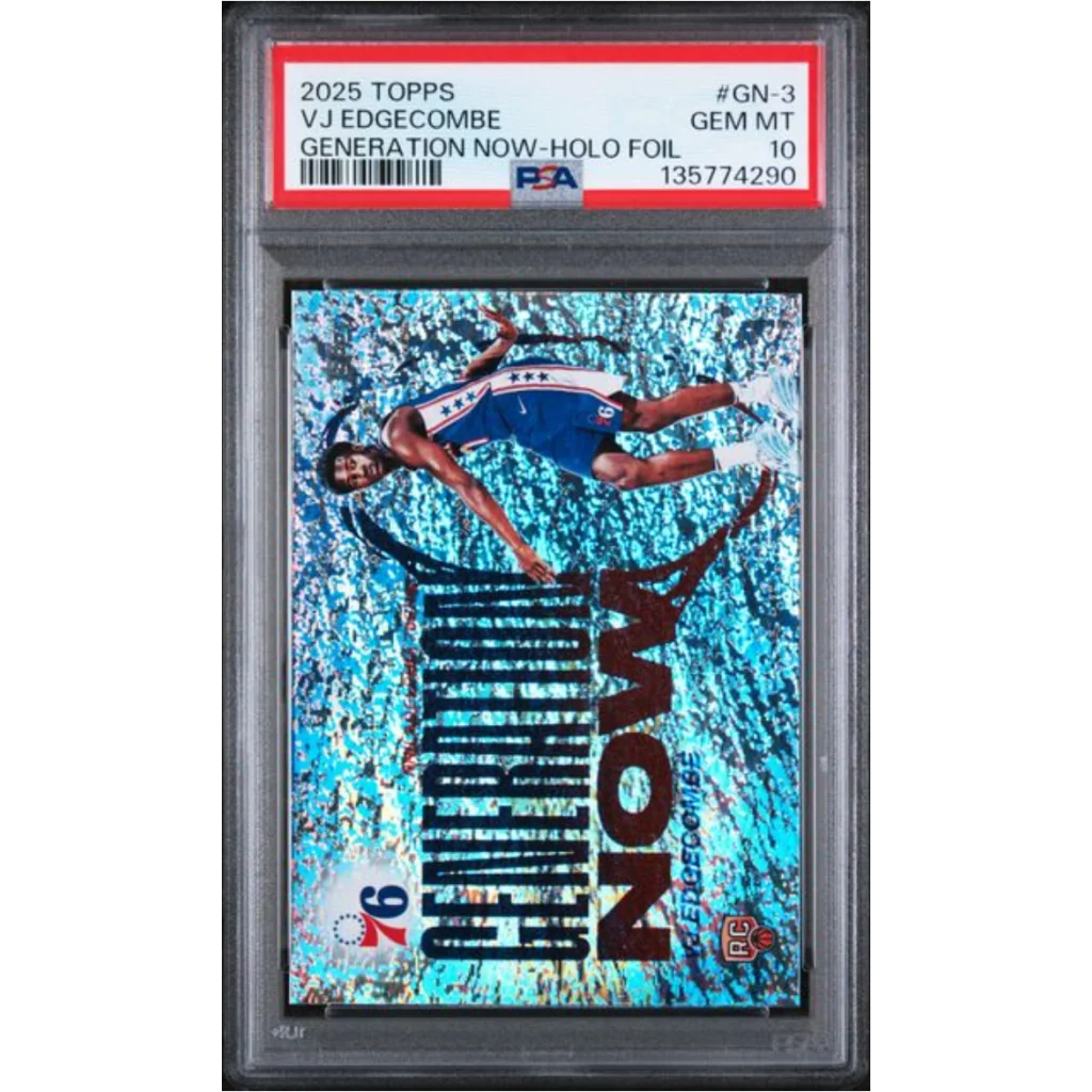 Graded 2025 Topps VJ Edgecombe GN3 Generation Now Holo Foil Rookie RC Basketball Card PSA 10 Gem Mint | Hall of Fame Sports Memorabilia | vintageantiquesgifts.com