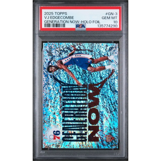 Graded 2025 Topps VJ Edgecombe GN3 Generation Now Holo Foil Rookie RC Basketball Card PSA 10 Gem Mint | Hall of Fame Sports Memorabilia | vintageantiquesgifts.com