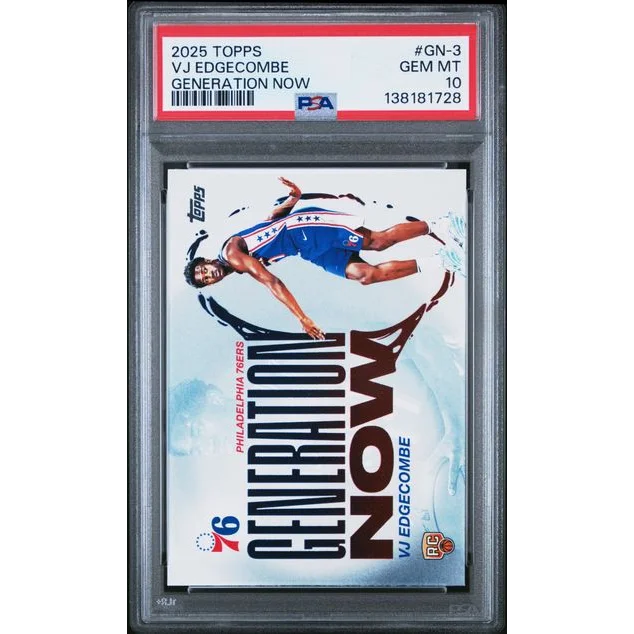 Graded 2025 Topps VJ Edgecombe 76ers GN3 RC PSA 10 Gem Mint card