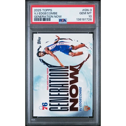 Graded 2025 Topps VJ Edgecombe 76ers GN3 RC PSA 10 Gem Mint card