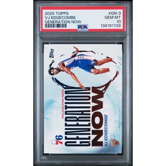 Graded 2025 Topps VJ Edgecombe 76ers GN3 RC PSA 10 Gem Mint card