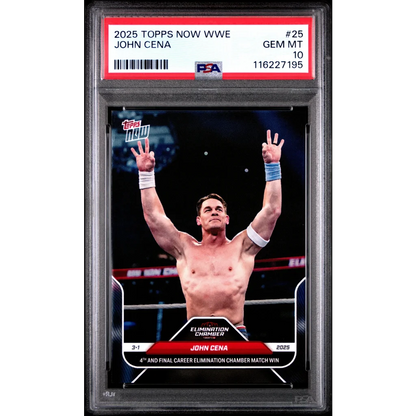 Graded 2025 Topps Now WWE John Cena #25 Wrestling Card PSA 10 Gem Mint