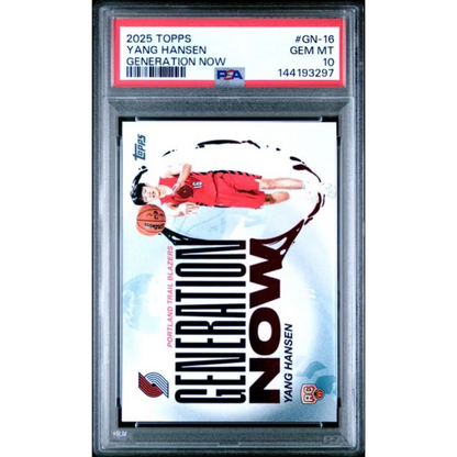 Graded 2025 Topps Yang Hansen GN16 Generation Now Rookie RC Basketball Card PSA 10 Gem Mint | Hall of Fame Sports Memorabilia | vintageantiquesgifts.com