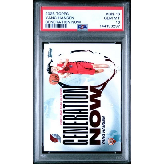 Graded 2025 Topps Yang Hansen GN16 Generation Now Rookie RC Basketball Card PSA 10 Gem Mint | Hall of Fame Sports Memorabilia | vintageantiquesgifts.com