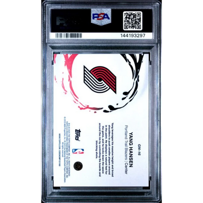 Graded 2025 Topps Yang Hansen GN16 Generation Now Rookie RC Basketball Card PSA 10 Gem Mint | PSA 10 Gem Mint Graded Rookie Card | vintageantiquesgifts.com