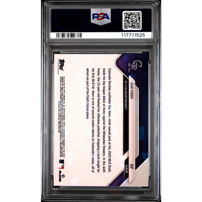 Graded 2025 Topps Now Zac Veen #52 Gold Foil /50 Rookie RC Baseball Card PSA 10 Gem Mint