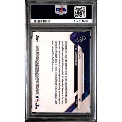 Graded 2025 Topps Now Zac Veen #52 Rookie RC Baseball Card PSA 10 Gem Mint | PSA 10 Gem Mint Graded Rookie Card | vintageantiquesgifts.com