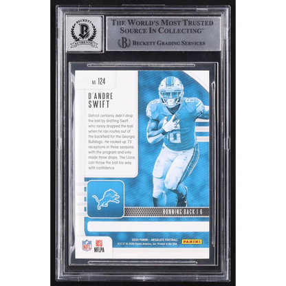 Graded D’Andre Swift Rookie Football Card with Authentic Autograph BGS Certified