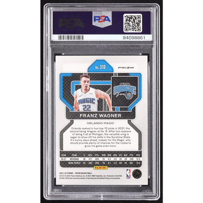 Graded PSA 9 Franz Wagner Orlando Magic Basketball Card with Red Ice Autograph