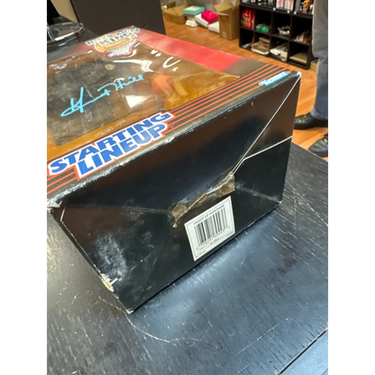 Worn black collectible toy box with clear window for Grant Hill Auto Signed Backboard Kings Basketball Figure