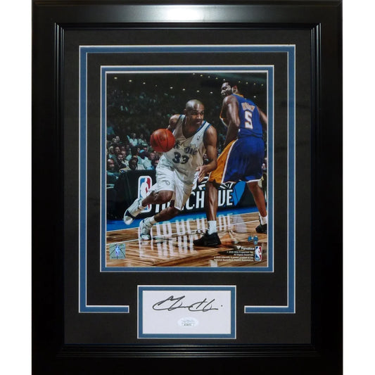 Grant Hill autographed basketball photo in signature series frame