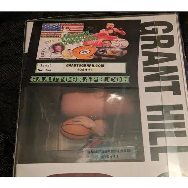 Grant Hill signed Funko Pop NBA Legend Pistons rookie collectible in original box with autograph sticker