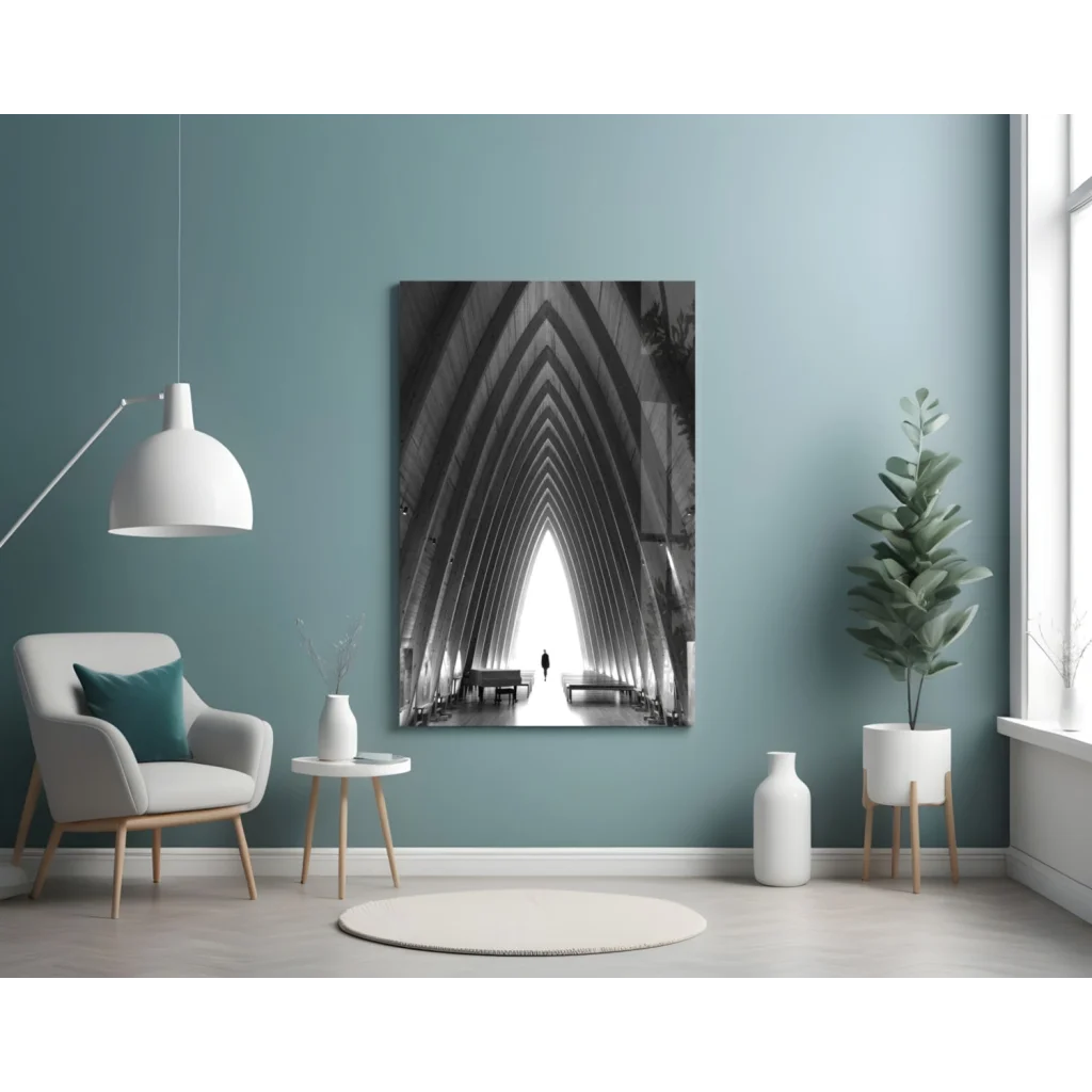 Stunning Architectural Glass Wall Art With Arched Beams | Contemporary Home Wall Art | vintageantiquesgifts.com