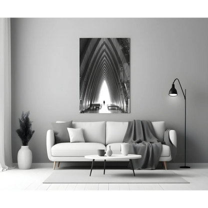 Stunning Architectural Glass Wall Art With Arched Beams | Modern Wall Art Decor | vintageantiquesgifts.com