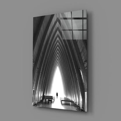 Stunning Architectural Glass Wall Art With Arched Beams | Glass Wall Art Print | vintageantiquesgifts.com