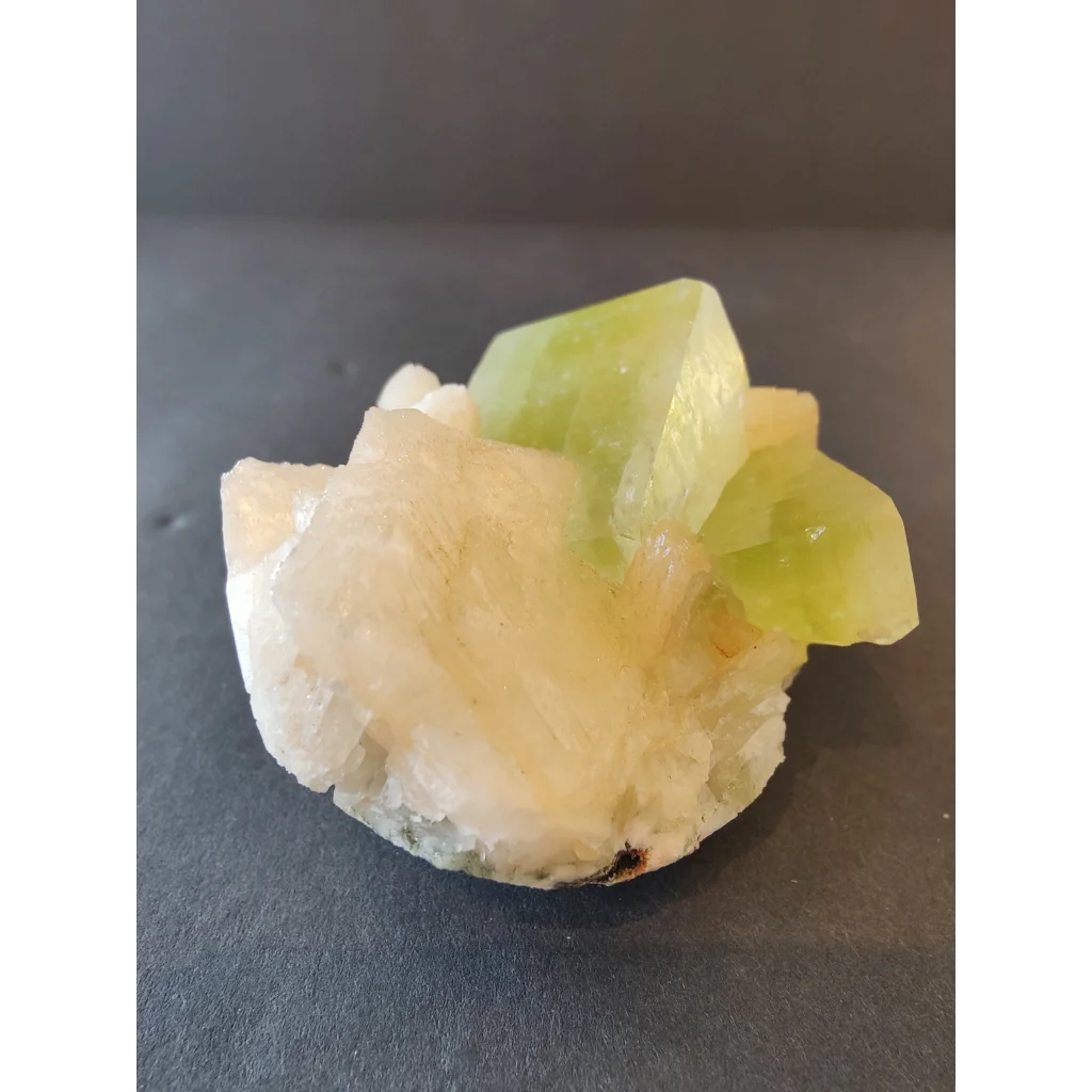 Green apophyllite cubes with peach stilbite specimen, 157g