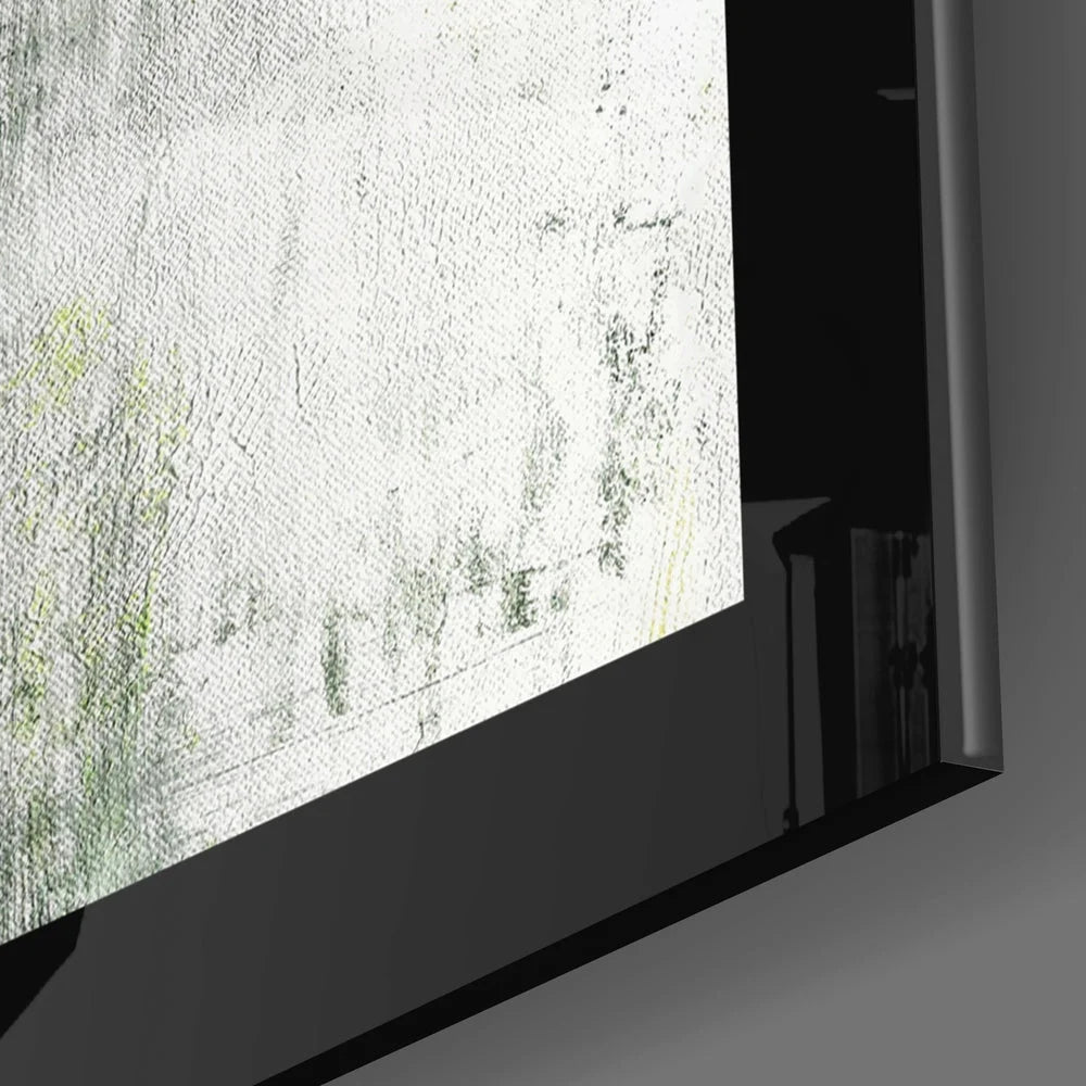 Textured off-white abstract wall art in modern black frame