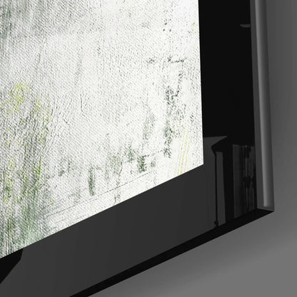 Textured off-white abstract wall art in modern black frame