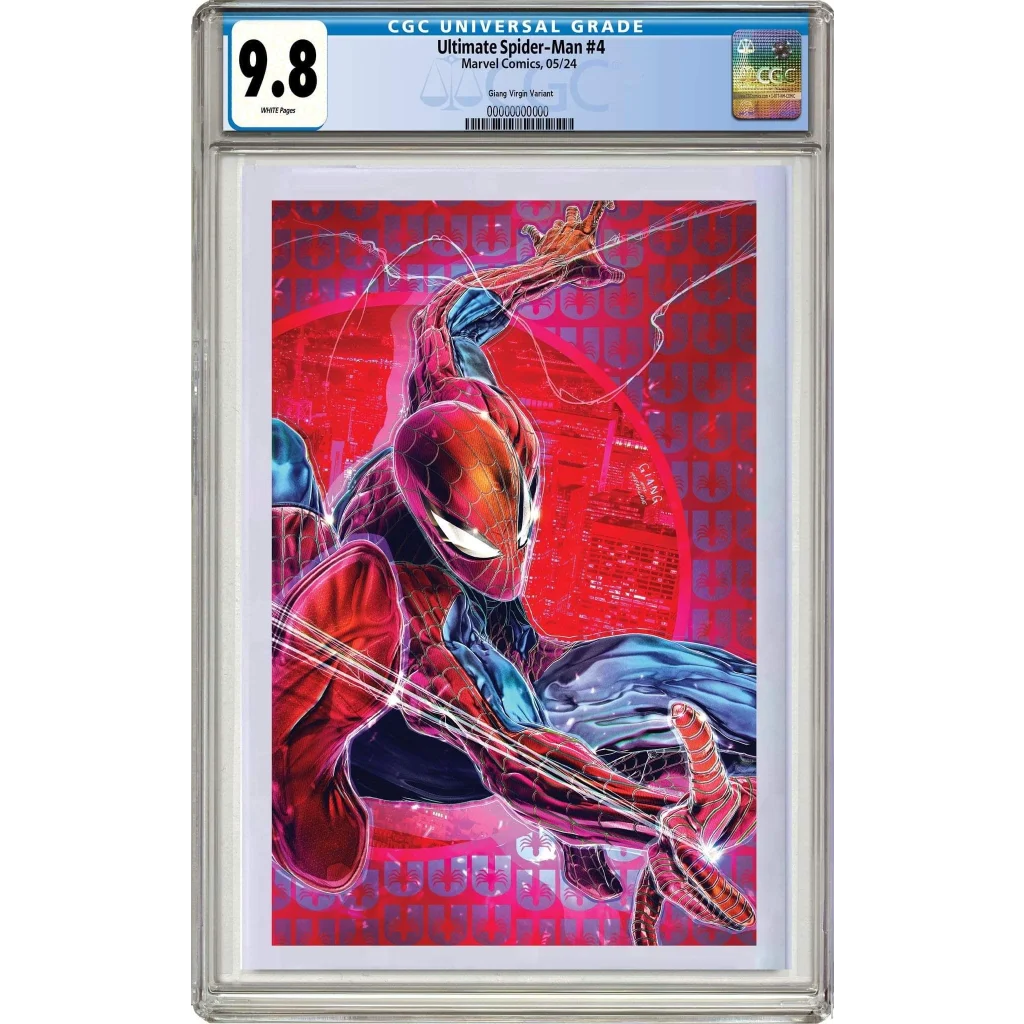 9.8 graded Ultimate Spider-Man #4 comic with Green Goblin action in sleeve