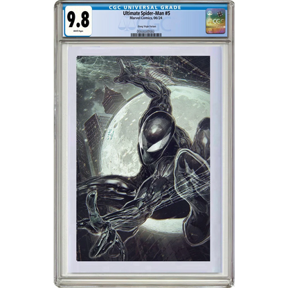 9.8 Graded Ultimate Spider-Man #5 Comic with Venom and Cityscape Frame