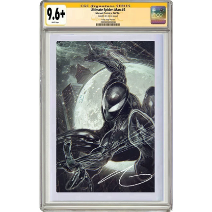 Black and white Spiderman comic cover collectible with Green Goblin mystery against moon