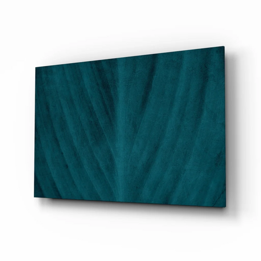 Stunning Teal Textured Glass Wall Art with Wavy Brushstrokes | Insigneart USA | vintageantiquesgifts.com