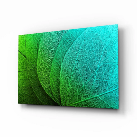 Tropical Leaf Canvas Wall Art in Vibrant Green and Teal | Insigneart USA | vintageantiquesgifts.com