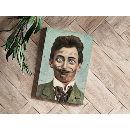 Green suit gentleman poster with bow tie and mustache design