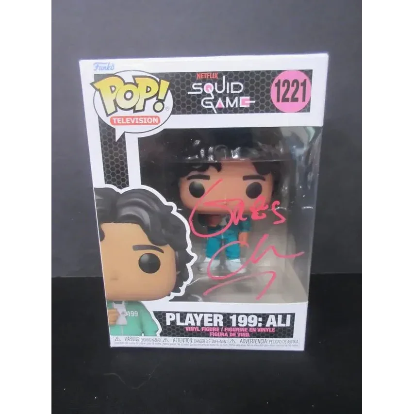 Greg Chun signed Funko Pop Squid Game Player 199 Ali with pink autograph in original box