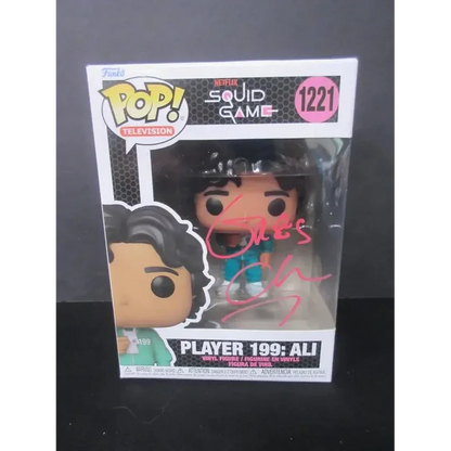 Greg Chun signed Funko Pop Squid Game Player 199 Ali with pink autograph in original box