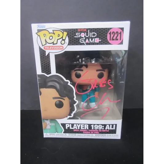 Greg Chun signed Funko Pop Squid Game Player 199 Ali with pink autograph in original box