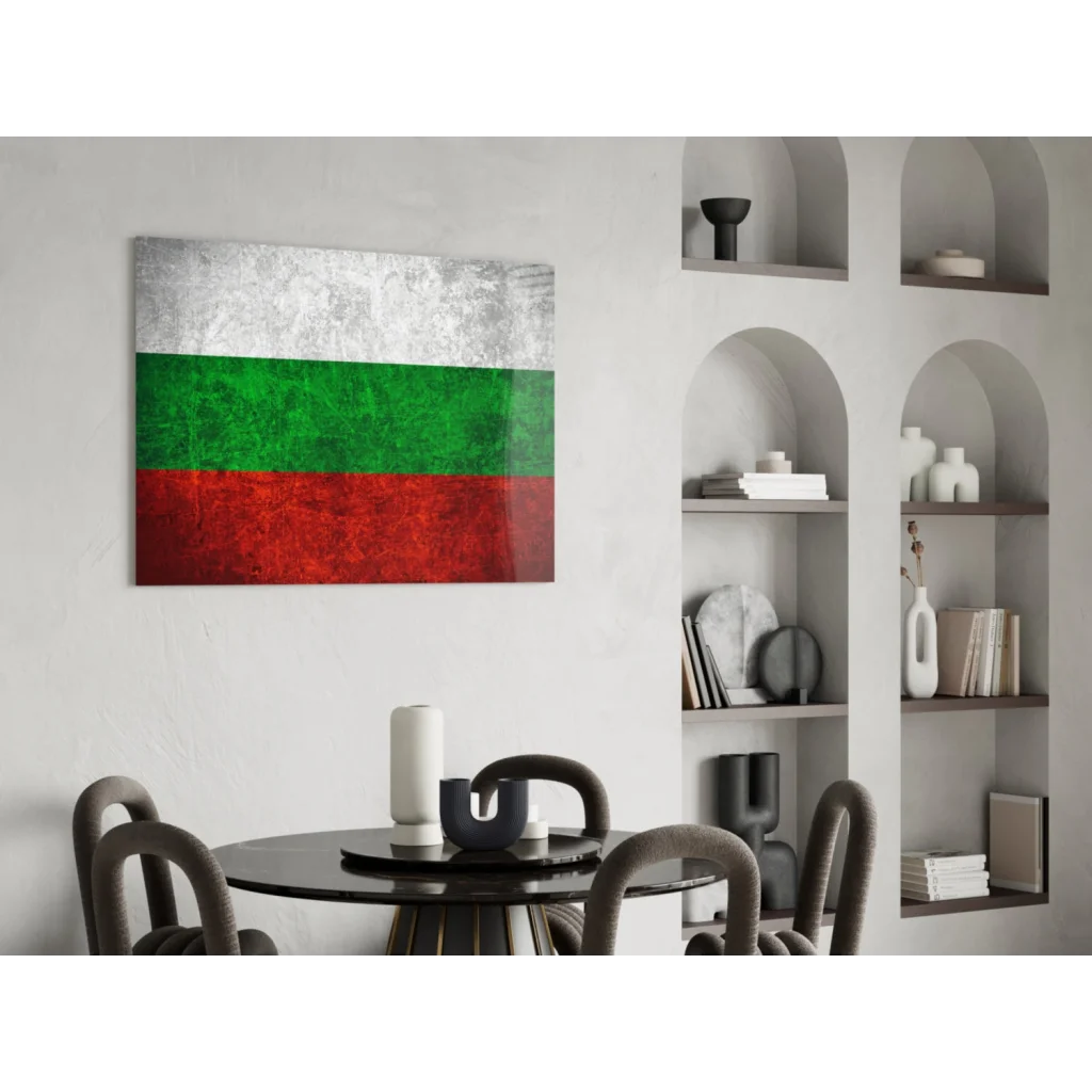 Grunge Bulgarian flag canvas wall art print