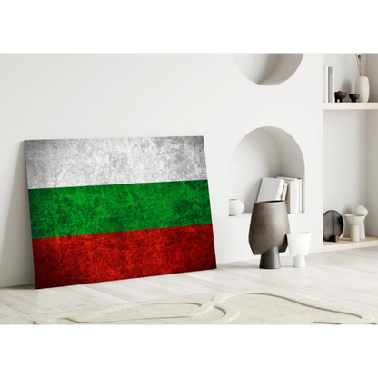 Grunge Bulgarian flag canvas wall art print