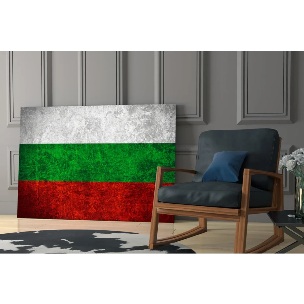 Grunge Bulgarian flag canvas wall art print