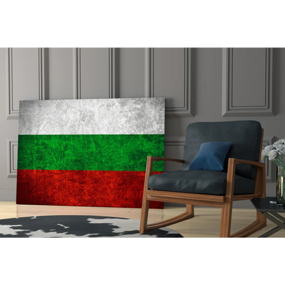 Grunge Bulgarian flag canvas wall art print