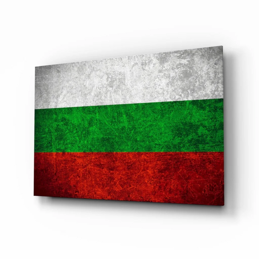 Grunge Bulgarian flag canvas wall art print with distressed texture