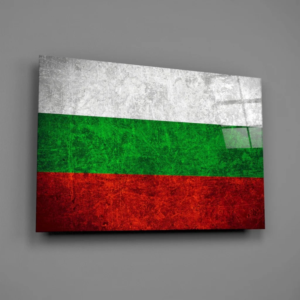 Grunge Bulgarian flag canvas wall art with distressed texture
