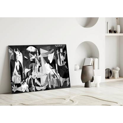 Picasso-style cubist eye abstract black and white wall art canvas