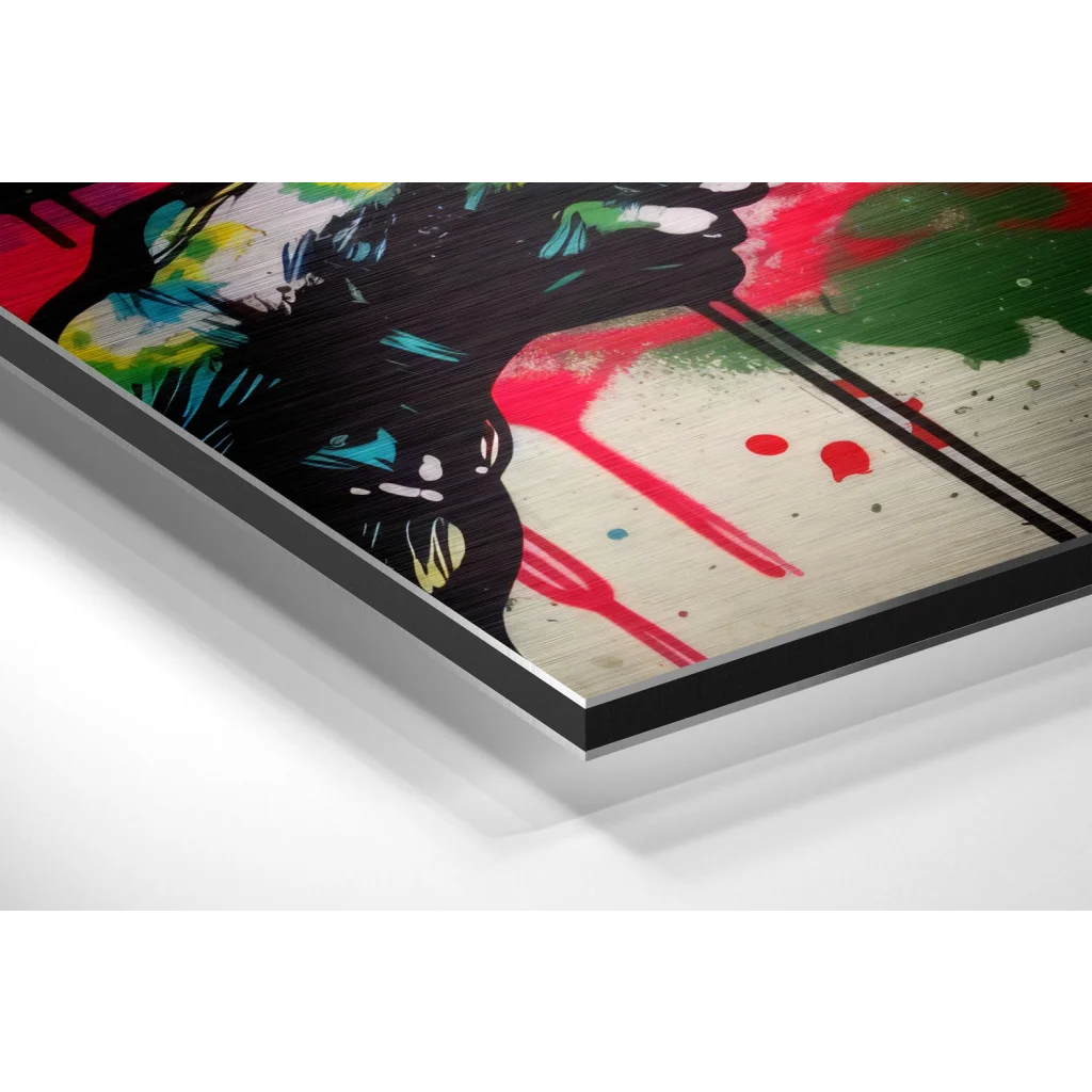 Gun and Roses Brushed Aluminum Dibond Wall Art