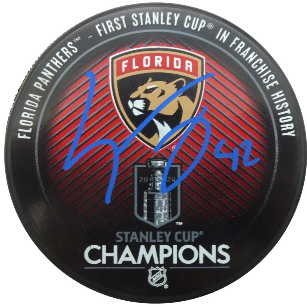 Gustav Forsling autographed Florida Panthers Stanley Cup hockey puck