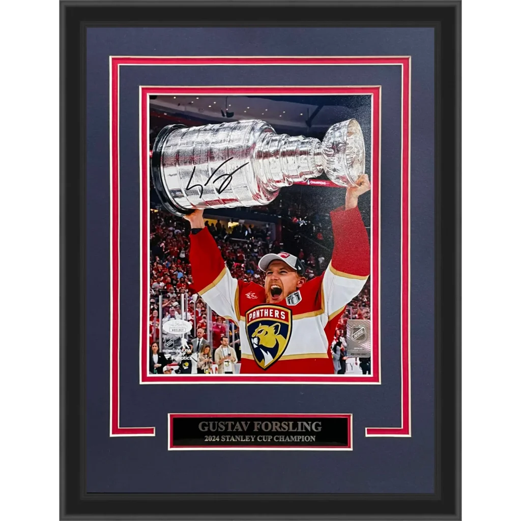 Gustav Forsling autographed deluxe framed Stanley Cup photo replica