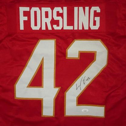 Gustav Forsling autographed red custom hockey jersey #42