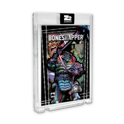 Collectible GWAR Bonesnapper Limited Edition Trading Card in clear protective case