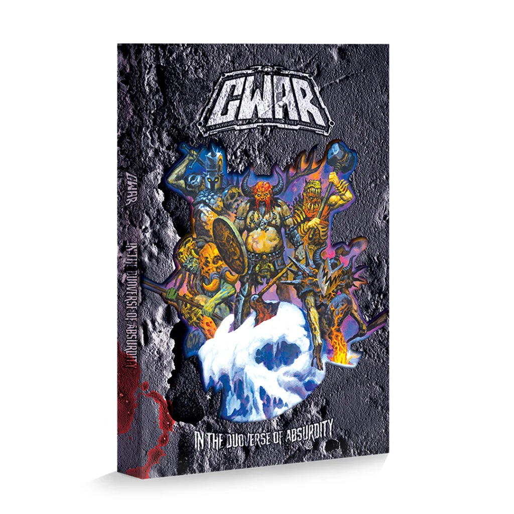 Comic book with textured dark gray cover, colorful monsters, and skull in GWAR Matt Maguire set
