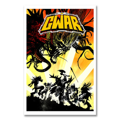 GWAR Comic Book Cover Featuring GWAR in Battle Scene for Matt Maguire Signed Deluxe Comic